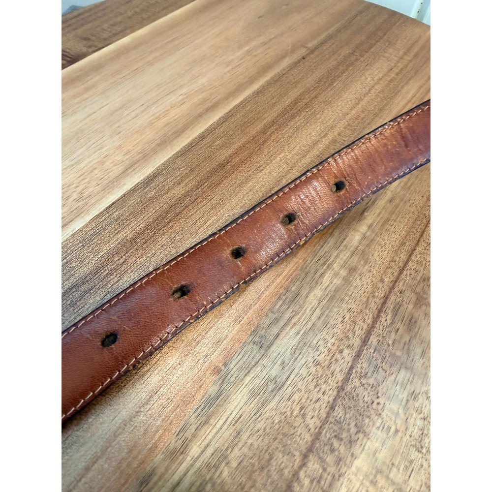 Vintage 80s COACH New York City Belt Brown Leather Size 38 Brass Rare 6602 - Picture 9 of 11